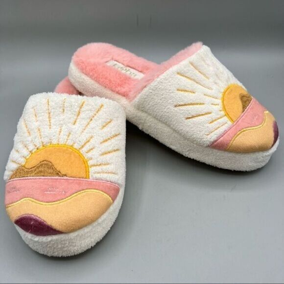 Kooba Good Vibes Sunrise Plush Slide On Slippers - Picture 1 of 6